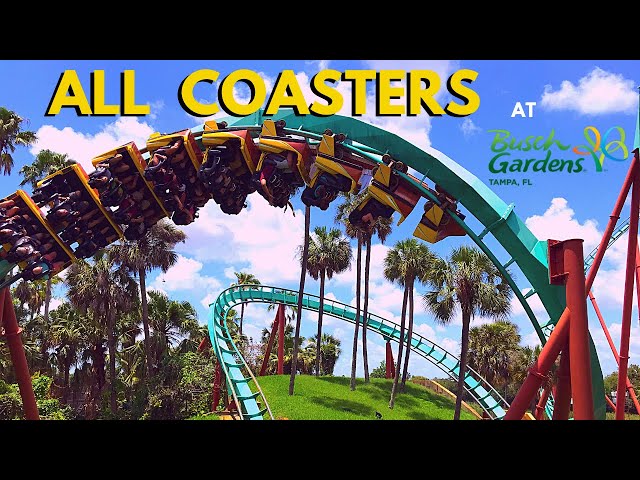 All Coasters at Busch Gardens Tampa Bay + On-Ride POVs - Front Seat Media