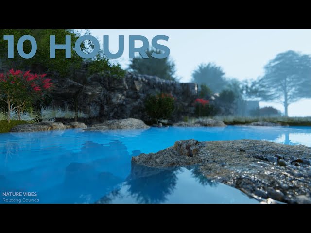 Rain Falling on Pond | Gentle Rain Sounds for Sleeping Problems, Insomnia, Relaxing & Stress