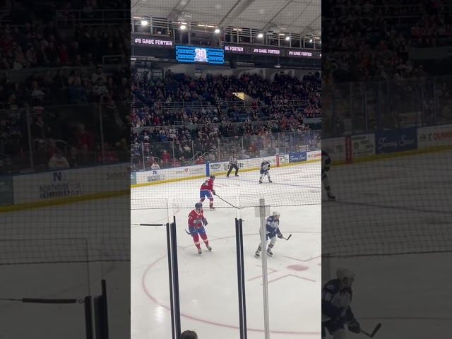 Hockey Puck Hit into the crowd luckily no one was injured