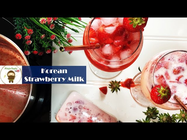 Korean Fresh Strawberry Milk | 리얼딸기우유만들기 | 한세 | นมสตรอเบอร์รี่ | Susu Strawberi Segar | 草莓牛奶