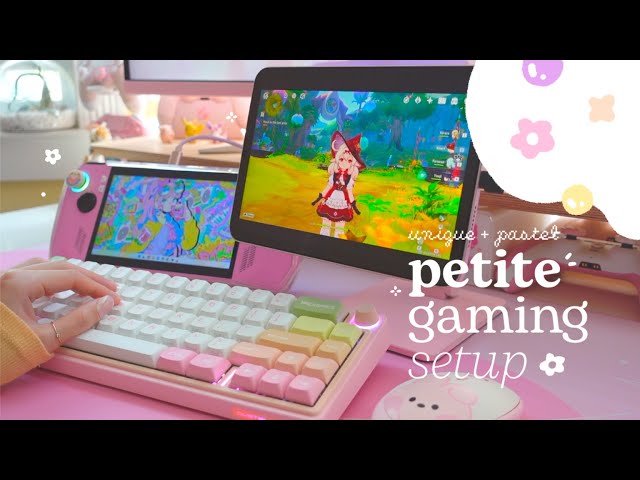 🍑 putting together a unique petite pastel gaming setup | ft. dustsilver d66, ipad as a pc monitor ✦