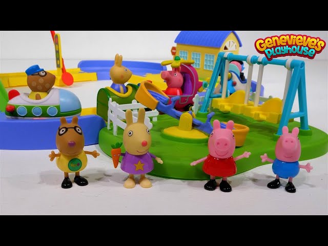 Learn Spanish Words with Peppa Pig and Friends Driving Toy Cars Around Town!