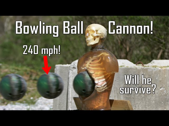Deadly 240mph Bowling Ball Cannon! - Ballistic High-Speed