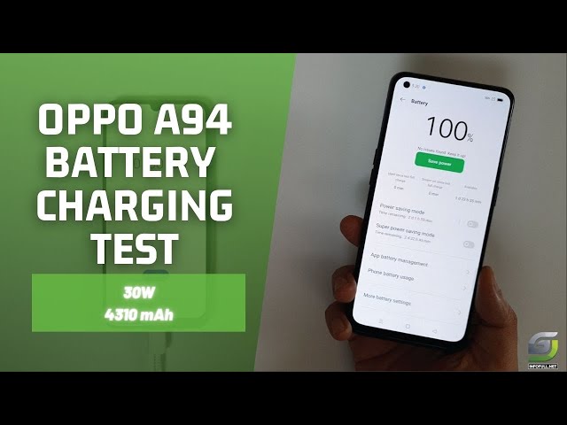 Oppo A94 Battery Charging test 0% to 100% | 30W fast charger 4310 mAh