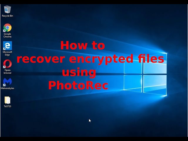 How to recover encrypted files using PhotoRec