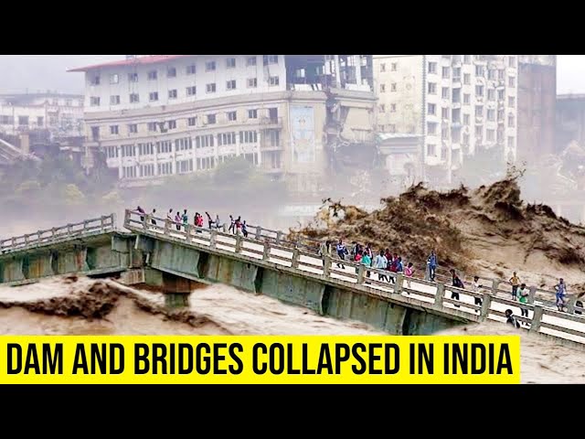 Dam and Bridges collapsed, roads washed away as flash floods hit Sikkim in India.