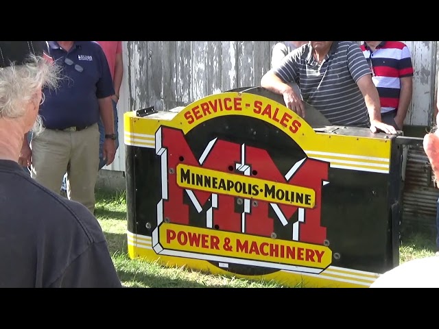 Minneapolis Moline Dealer Sign Sold for Big $$ on Roseville, IL Auction Yesterday