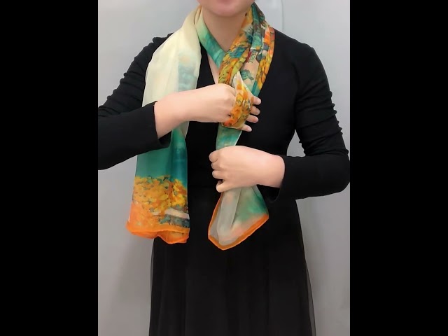 Silk scarf with dress tie
