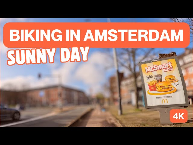 Amsterdam | Biking in a sunny day | 04/04/2024 | 4K