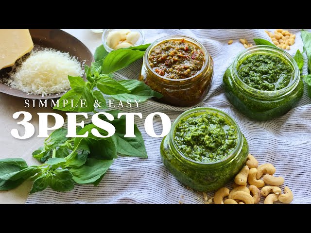 3 Simple & Easy Pesto Recipe 3 가지 페스토 레시피 #easyrecipe  #food #바질페스토 #페스토레시피