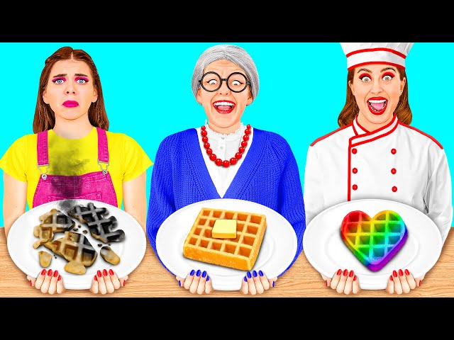 Me vs Grandma Cooking Challenge | Simple Secret Kitchen Hacks and Tools by BaRaDa Challenge