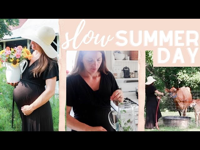 Slow Summer Day | Cooking from the garden, farmhouse flowers, farm chores