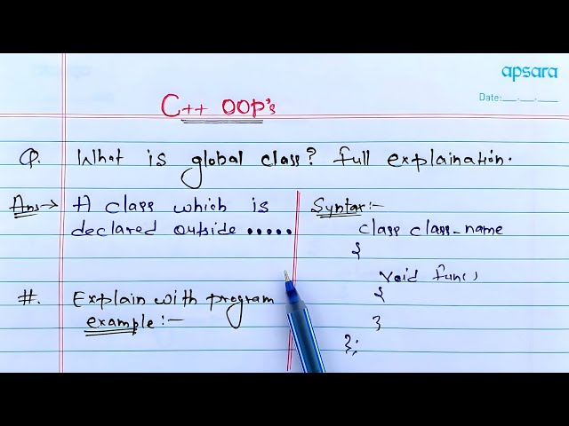 C++ Global Class | Learn Coding