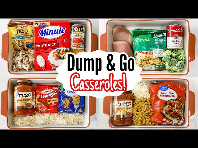 DUMP & GO CASSEROLES | 5 Super Quick & EASY Casserole Dinner Recipes! | Julia Pacheco