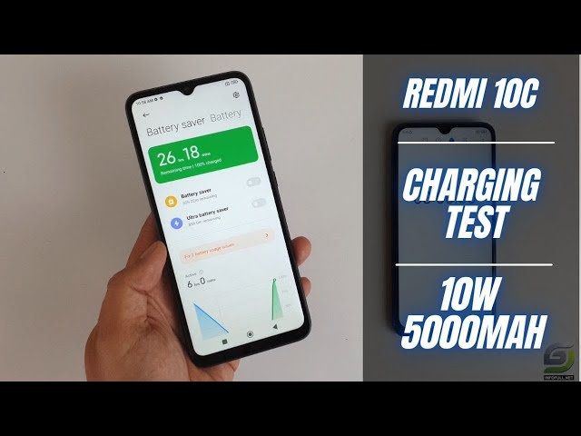 Xiaomi Redmi 10C Battery Charging test 0% to 100% | 10W Charger 5000 mAh