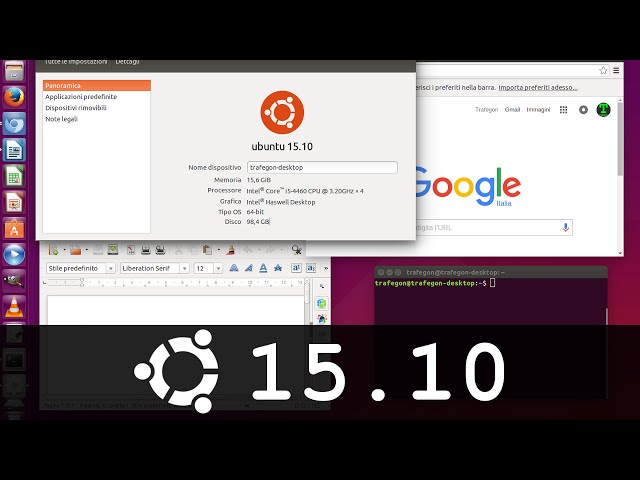 UBUNTU 15.10 Wily Werewolf 64Bit - first boot and overview