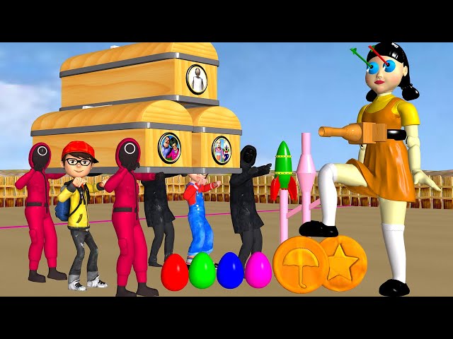 Scary Teacher 3D vs Squid Game Using Speed and Shield Honeycomb Candy and Archery 3 Times Challenge
