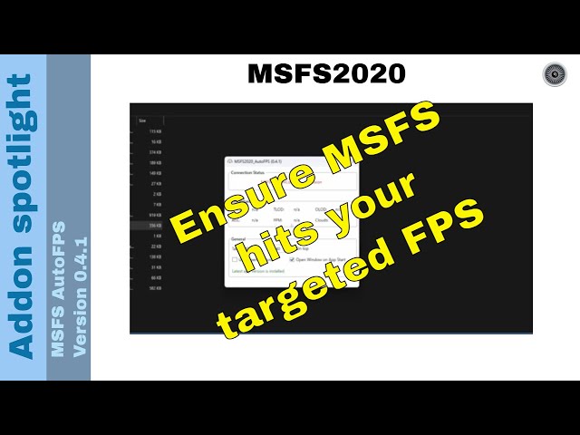Flight Simulator 2020 - Addon spotlight - MSFS AutoFPS - 0.4.1
