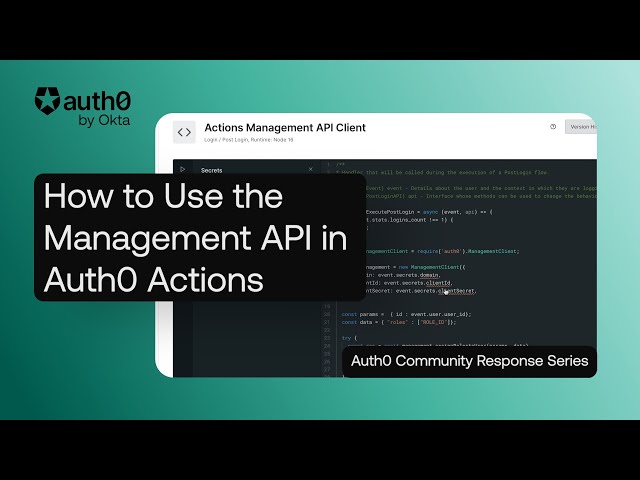 How to Use the Management API in Auth0 Actions - Auth0 Support