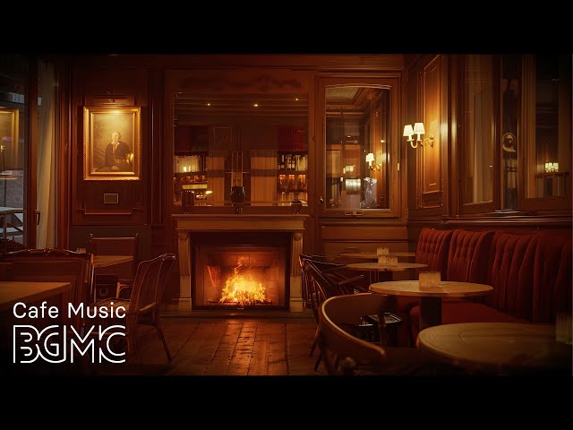 Late Night Jazz Lounge 🍷 Relaxing Jazz Bar Piano Music for Work, Relax, Study with Fireplace Sounds