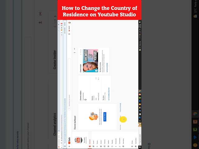 How Do I Change My Country of Residence on Youtube #youtubecountryofresidence #youtubetricks