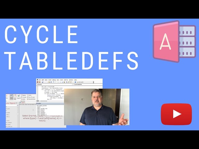 How to Cycle Through Many TableDefs to Rename or Delete Many Tables in MS Access
