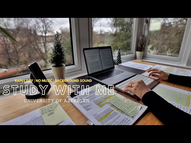 12 HOUR STUDY WITH ME | Background noise, 10-min Break, No music, Study with Merve