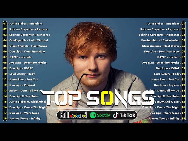 Adele, Ed Sheeran, Maroon 5, Dua Lipa, Rihanna, Bruno Mars - Billboard Top 50 This Week