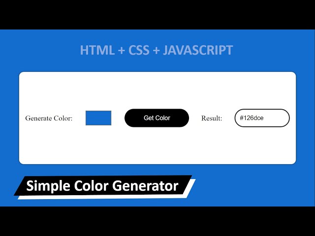 Simple Hex Color Generator Using HTML + CSS + JAVASCRIPT