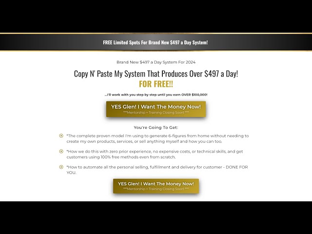 $497 A Day Affiliate System Step 2