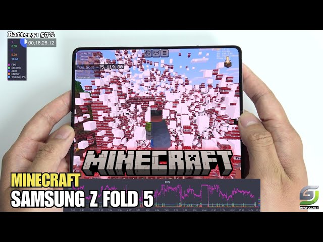 Samsung Galaxy Z Fold 5 test game Minecraft | Snapdragon 8 Gen 2