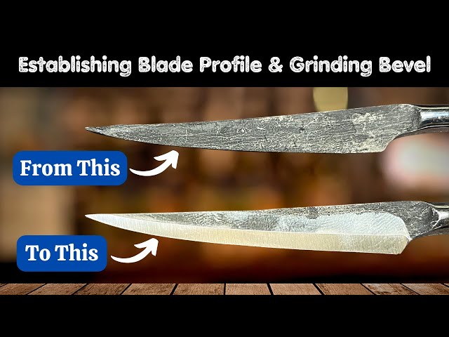 {Pt 3/5} How To Make A Turning Sloyd Knife - Nic Westermann (Establishing Profile & Grinding Bevel)