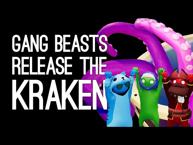 Gang Beasts KRAKEN ATTACKEN! | Andy vs Jane vs Mike vs Kraken in Gang Beasts Gameplay
