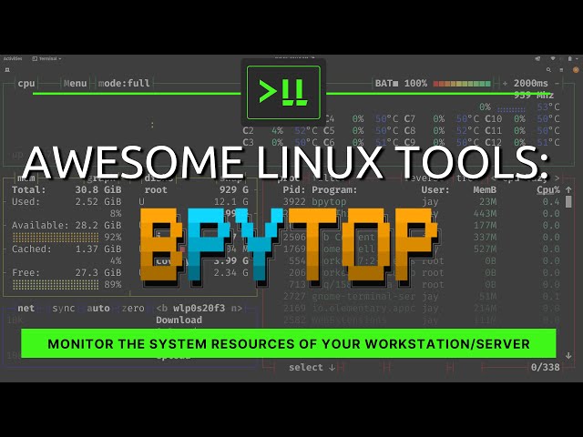 Awesome Linux Tools: bpytop