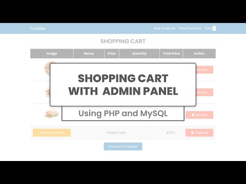 shopping cart with admin panel and checkout system with php