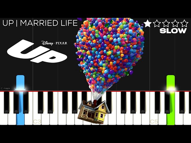 Up - Married Life | SLOW EASY Piano Tutorial
