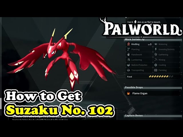 Palworld How to Get Suzaku (Palworld No. 102)