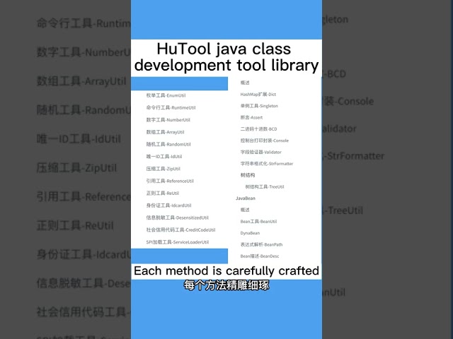 HuTool java class development tool library