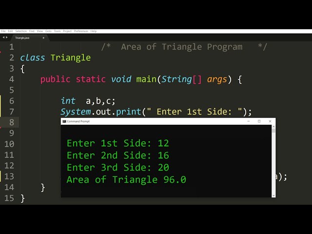 Java program to calculate area of Triangle | Learn Coding