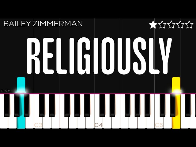 Bailey Zimmerman - Religiously | EASY Piano Tutorial