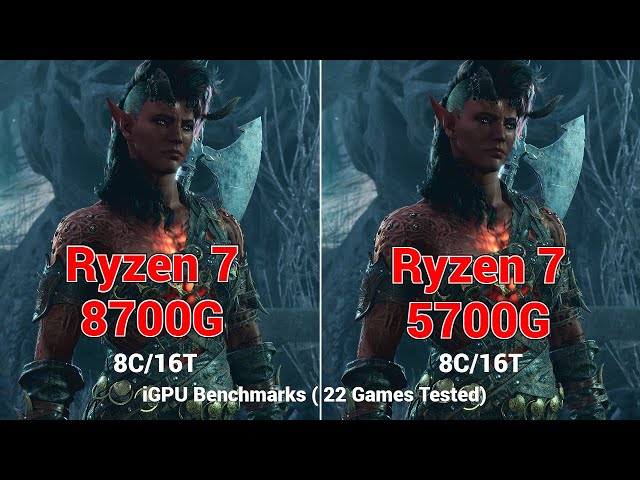 Ryzen 7 8700G vs Ryzen 7 5700G iGPU Benchmark 22 Games Tested