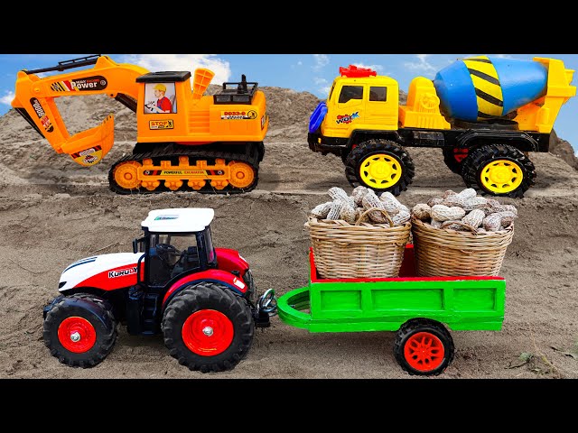 Excavators, dump trucks, concrete mixer trucks help mini tractors