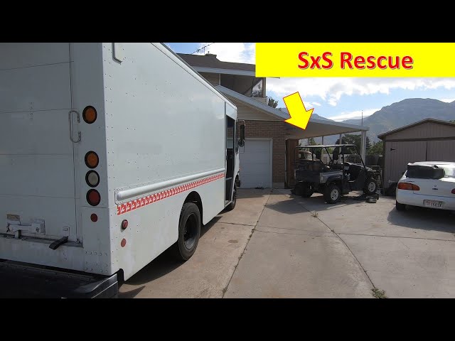 SxS rescue. Stuck in the driveway... but not for long.