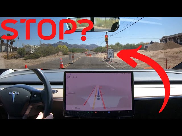 FSD Beta VS Temp Stoplight | New Cam Setup! | Unedited Ride | Arizona