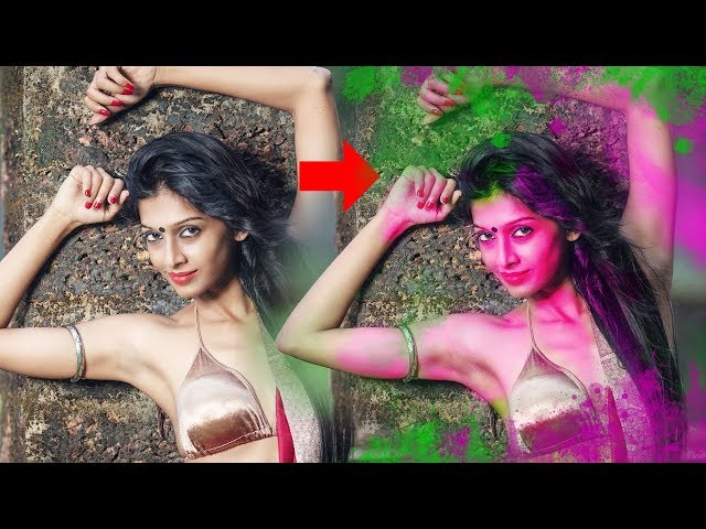 Holi Girl photo editing in photoshop