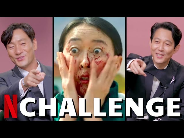 SQUID GAME Cast Rewatches their Favorite Scenes With Lee Jung jae | Behind The Scenes Challenge