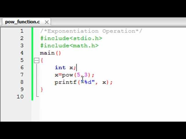 C Programming Tutorial - 10: The pow() Function