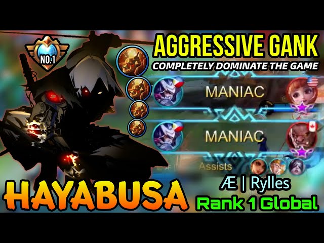 NonStop Gank & War! Shadow Master Hayabusa Double MVP Play - Top 1 Global Hayabusa Æ | Rylles - MLBB