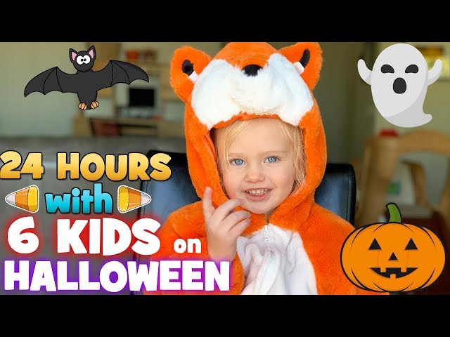 24 Hours with 6 Kids on Halloween!
