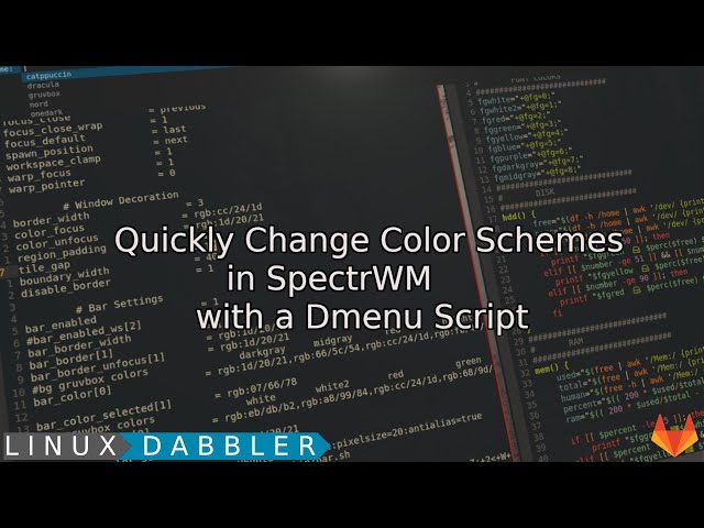 Change Spectrwm theme with a Dmenu Script